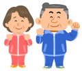 Senior couple in sportswear