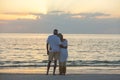 Senior Couple at Sunset Tropical Beach Royalty Free Stock Photo