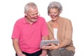 Senior couple with tablet Royalty Free Stock Photo