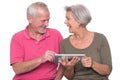 Senior couple with tablet Royalty Free Stock Photo