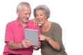 Senior couple with tablet Royalty Free Stock Photo