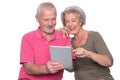 Senior couple with tablet Royalty Free Stock Photo