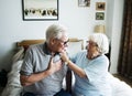 Senior couple taking care of each other Royalty Free Stock Photo