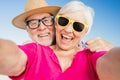 Senior couple taking selfie Royalty Free Stock Photo