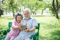 Senior couple taking a selfie photo with smart phone Royalty Free Stock Photo