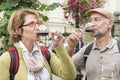 Senior couple tasting wine Royalty Free Stock Photo