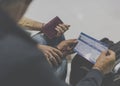 Senior couple traveling airport scene Concept Royalty Free Stock Photo