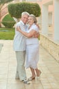 Senior couple at tropic garden Royalty Free Stock Photo
