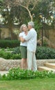 Senior couple at tropic garden Royalty Free Stock Photo