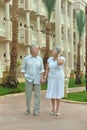 Senior couple at tropic garden Royalty Free Stock Photo