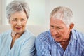 Senior couple upset with each other Royalty Free Stock Photo