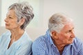 Senior couple upset with each other Royalty Free Stock Photo