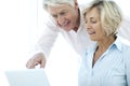 Senior couple using laptop Royalty Free Stock Photo