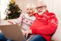 Senior couple using laptop Royalty Free Stock Photo