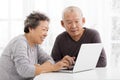 Senior Couple Using Laptop in living room Royalty Free Stock Photo