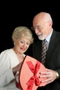 Senior Couple - Valentine Gift Royalty Free Stock Photo