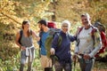 Senior couple walking in nature Royalty Free Stock Photo