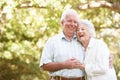 Senior Couple Walking In Park Royalty Free Stock Photo