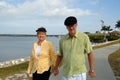 Senior couple walking in park Royalty Free Stock Photo