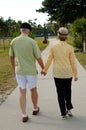 Senior couple walking in park Royalty Free Stock Photo