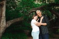 Senior couple walking together in a forest, close-up Royalty Free Stock Photo