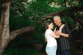 Senior couple walking together in a forest, close-up. Royalty Free Stock Photo