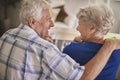 Senior couple watching their old photos Royalty Free Stock Photo