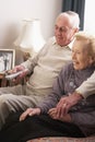 Senior Couple Watching TV At Home Royalty Free Stock Photo