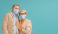 Senior couple wearing facemask Royalty Free Stock Photo