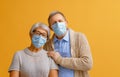 Senior couple wearing facemask Royalty Free Stock Photo