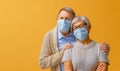 Senior couple wearing facemask Royalty Free Stock Photo