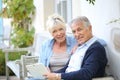 Senior couple websurfing on tablet Royalty Free Stock Photo