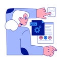 Senior developer. Old woman programming and coding. Developing Royalty Free Stock Photo