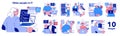 Senior developer set. Old people programming and coding. Developing