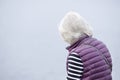 Senior elderly lady thinking sad and lonely against blank clear background sky Royalty Free Stock Photo