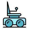 Senior electric wheelchair icon vector flat