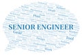 Senior Engineer typography word cloud create with the text only