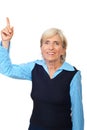 Senior executive points to copyspace Royalty Free Stock Photo