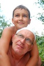 Senior father with son Royalty Free Stock Photo