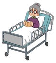 Senior female Patient Resting In Hospital Bed