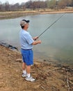 Senior Fisherman at the Lake