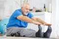 senior fitness man warmup training indoors Royalty Free Stock Photo