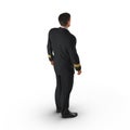 Senior flight captain standing on white. 3D illustration