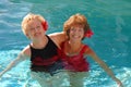 Senior friends swimming Royalty Free Stock Photo