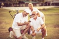 Senior golfers on court. Royalty Free Stock Photo