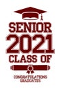 2021 senior graduation class logo Royalty Free Stock Photo