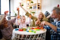 Senior grandparents playing with grandchildren and having fun with family Royalty Free Stock Photo