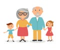 Senior grandparents with their grandchilds. People family concept. Flat style .