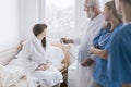 Senior doctor and female young intern working together at hospital Royalty Free Stock Photo