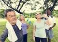 Senior Group Friends Exercise Relax Concept Royalty Free Stock Photo